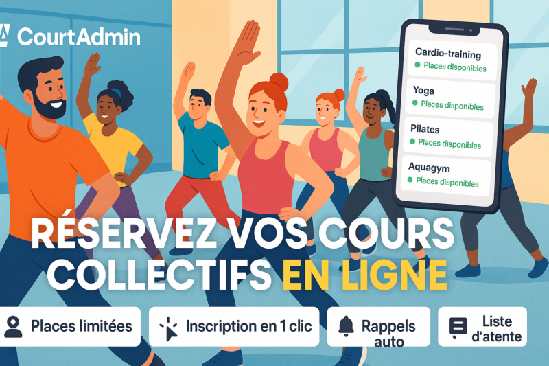 Réservation de cours collectifs pour club de sport avec CourtAdmin